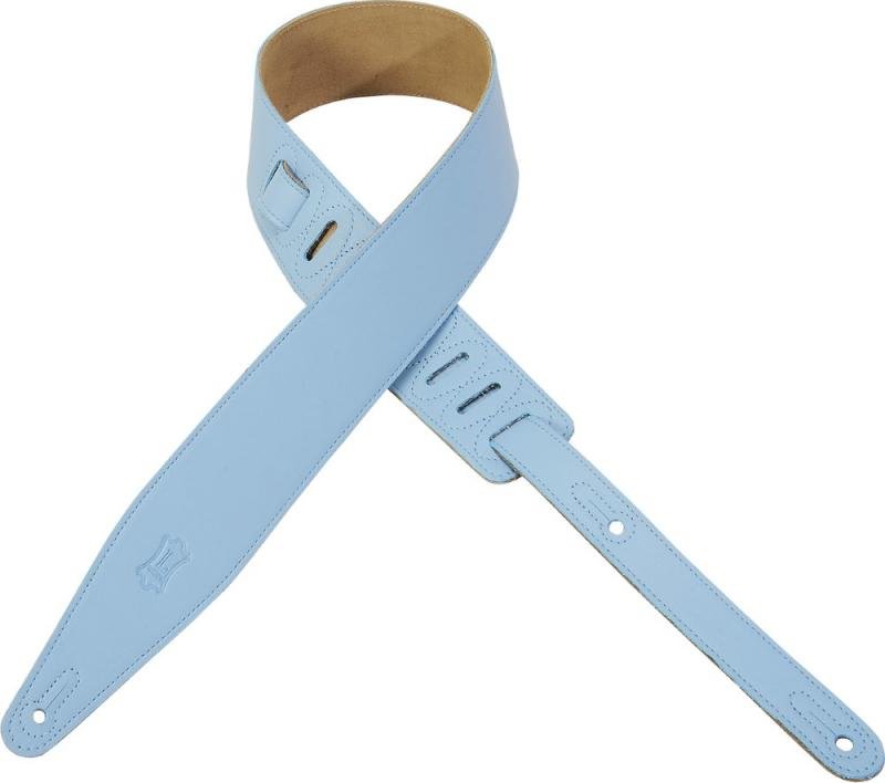 Levy's Kytarový popruh, broušená kůže, 6cm široký, 140cm dlouhý, světle modrý