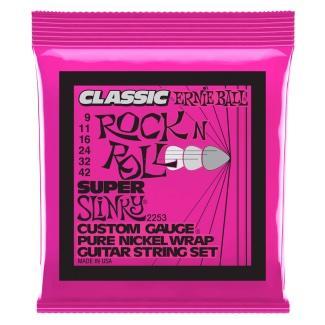 Ernie Ball Sada elektrických kytarových strun Super Slinky Classic Rock N Roll, čistý nikl, 09-42