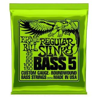 Ernie Ball Sada strun pro elektrickou baskytaru, Regular Slinky BASS 5, niklovaná ocel, 45-130
