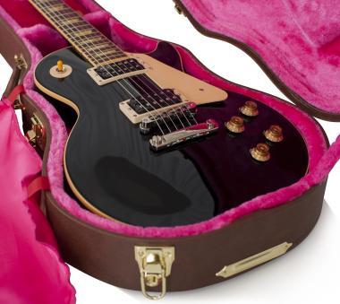 Gator GW-LP-BROWN Deluxe fa keménytok Les Paul fazonú elektromos gitárhoz, vintage barna borítás