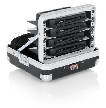 Gator GM-4WR ATA öntött műanyag keménytok 4 db komplett (fél rack), mikrofonos vezeték nélküli rendszerhez