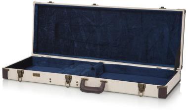 Gator GW-JM ELEC Deluxe fa keménytok elektromos gitárhoz, elegáns vintage külső, bézs