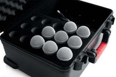 Gator GTSA-MIC15 TSA öntött műanyag keménytok 15 (vezetékes) mikrofonhoz és kábelekhez