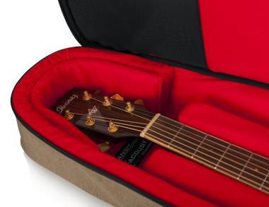 Gator GT-ACOUSTIC-TAN Transit puhatok akusztikus gitárhoz, merev belső kialakítás, 20 mm vastag bélés, bézs