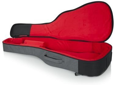 Gator GT-ACOUSTIC-GRY Transit puhatok akusztikus gitárhoz, merev belső kialakítás, 20 mm vastag bélés, szürke