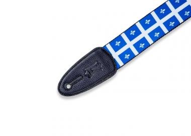 Levy's MPPV2-QC Gitárpánt, poliészter, kanadai tartományi címer, bőr végek, 5cm széles, 152cm hosszú