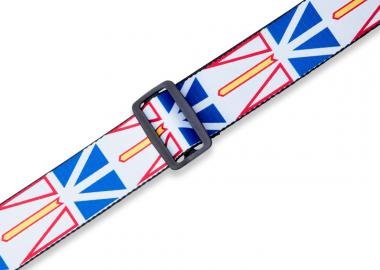 Levy's MPPV2-NL Gitárpánt, poliészter, kanadai tartományi címer, bőr végek, 5cm széles, 152cm hosszú