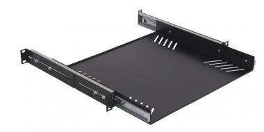 PROEL ADRK1PE Rack kihúzható polc, 1U, fekete, fém, mé: 379 mm, vastagság:1,5 mm
