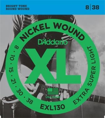 D'Addario EXL130 elektromos gitárhúr, nickel wound, 08-38