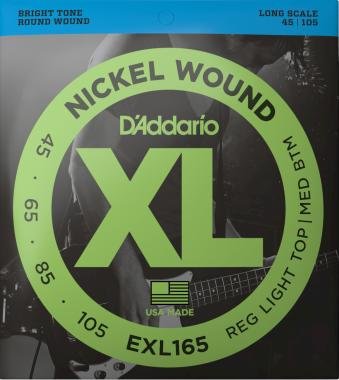 D'Addario EXL165 basszusgitár húr, nickel wound, 45-105