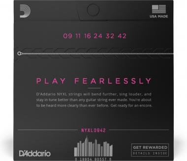 D'Addario NYXL0942 elektromos gitárhúr, nickel wound, New York XL, 09-42