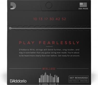 D'Addario NYXL1052 elektromos gitárhúr, nickel wound, New York XL, 10-52