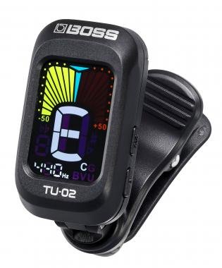 BOSS TU-02 csíptetős, kromatikus hangoló, színes kijelzővel