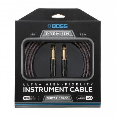 BOSS BIC-P18 18ft / 5,5m jack-jack kábel egyenes-egyenes TR 6,3mm, prémium minőségű hangszerkábel