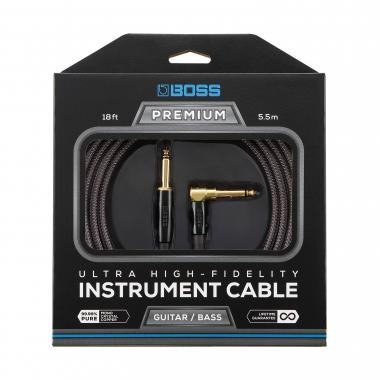 BOSS BIC-P18A 18ft / 5,5m jack-jack kábel egyenes-pipa TR 6,3mm, prémium minőségű hangszerkábel