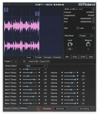Roland SP-404MKII lineáris WAVE SAMPLER hangmintákkal és effektekkel