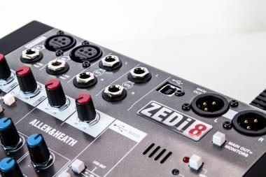 Allen&Heath AH-ZEDI8 kisformátumú keverő, 2 monó/2 sztereó csatorna, 24/96 USB 2X2