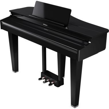 Roland GP-3-PE digitális koncertzongora, 3 lábú, keskeny fazon, fényes fekete