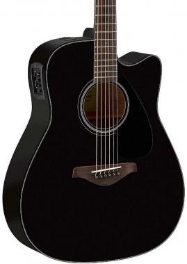 Yamaha FGX800C BLACK02 elektro-akusztikus gitár, tömör lucfenyő fedlap, rózsafa fogólap, fekete szín