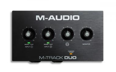 M-Audio M-Track Duo interfész, 2-be/2-ki, 16-bit/48 KHz, USB, +48V