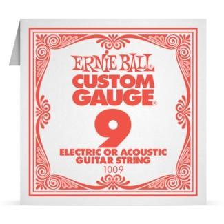 Ernie Ball 1009 Akusztikus, elektromos gitár szálhúr, Custom Gauge 9 Plain, Ónozott acél, 9