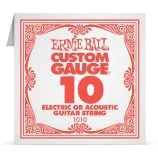 Ernie Ball 1010 Akusztikus, elektromos gitár szálhúr, Custom Gauge 10 Plain, Ónozott acél, 10