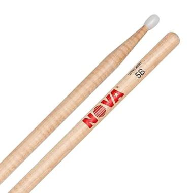 Vic Firth N5BN hickory dobverő, csepp fejtípus, nejlon fej, hossz: 406,4mm - átmérő: 15,1mm, NOVA imprint