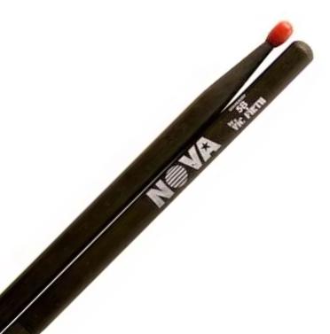 Vic Firth N5BNB hickory dobverő, csepp fejtípus, nejlon fej, hossz: 406,4mm - átmérő: 15,1mm, fekete, NOVA imprint