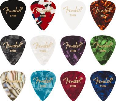 Fender 351 Shape, celluloid, Thin, 12db-os pengető szett