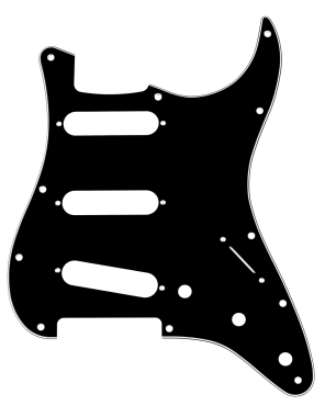 Fender Stratocaster koptató, S/S/S, 11 lyukas, 3 rétegű fekete/fehér/fekete
