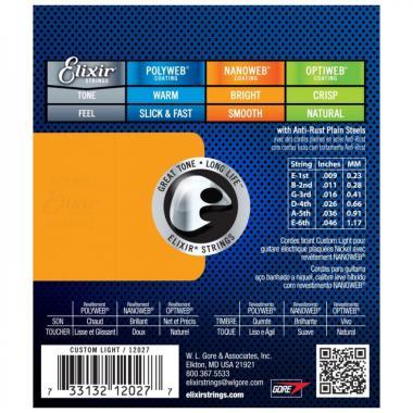 Elixir E12027 NanoWeb (12027) 9-46 Custom Light elektromos húrkészlet