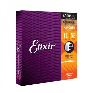 Elixir E16027 Phosphor Bronze NanoWeb (16027) 11-52 Custom Light akusztikus húrkészlet