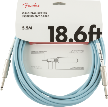 Fender Original Series gitárkábel, 5,5 m, Daphne Blue szín