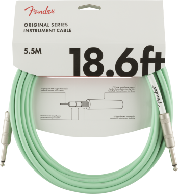 Fender Original Series gitárkábel, 5,5 m, Surf Green szín