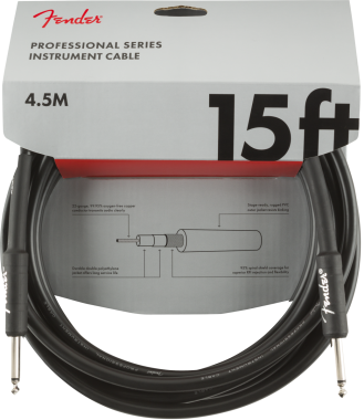 Fender Professional Series, 4,5 m, egyenes-egyenes gitárkábel,fekete