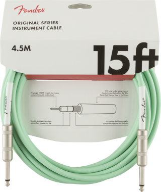 Fender Original Series giártkábel, 4,5m, surf green szín