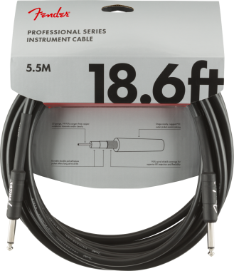 Fender Professional Series, 5,5 m, egyenes-egyenes gitárkábel,fekete