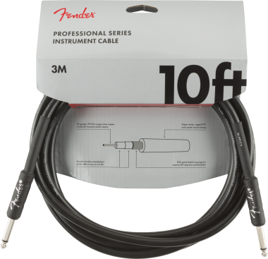 Fender Professional Series, 3 m, egyenes-egyenes gitárkábel,fekete