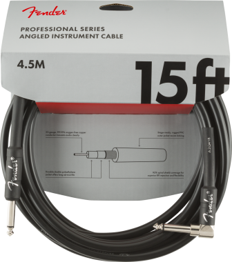 Fender Professional Series, 4,5 m, egyenes-pipa gitárkábel,fekete
