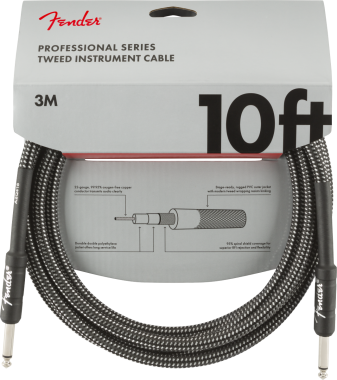 Fender Professional Series, 3 m gitárkábel, Gray Tweed szín
