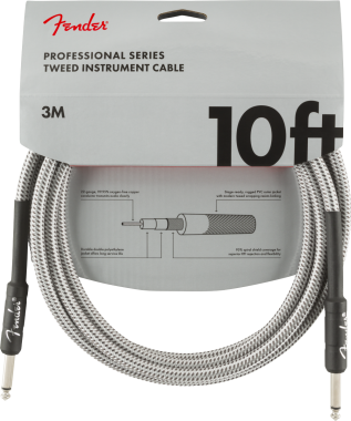 Fender Professional Series, 3 m gitárkábel, White Tweed szín