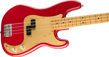 Fender Vintera '50s Precision Bass, juhar fogólap Dakota Red színű elektromos basszusgitár