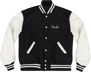 Fender Custom Shop Varsity dzseki, Fekete/fehét, L-es méret