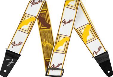 Fender Weighless Monogram fehér/barna/sárga gitárheveder