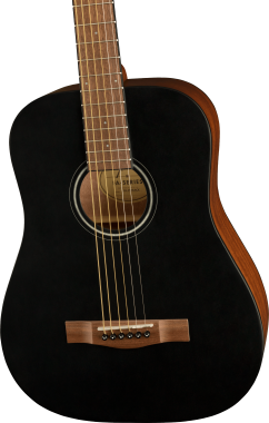 Fender FA-15 Steel Black 3/4-es akusztikus gitár, fekete