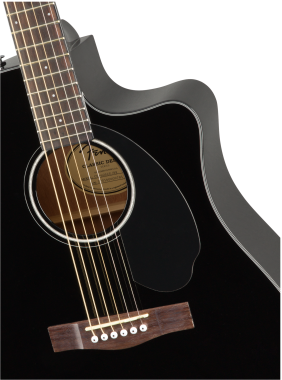 Fender CD-60SCE Dreadnought Black elektro-akusztikus gitár, fekete