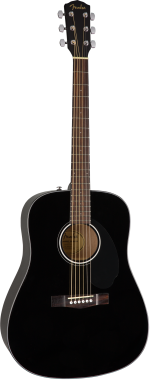 Fender CD-60S Dreadnought akusztikus gitár, fekete