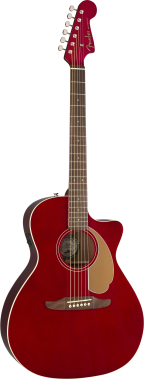 Fender Newporter Player Candy elektro-akusztikus gitár, piros