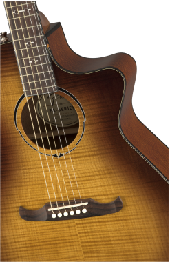 Fender FA-345CE Auditorium elektro-akusztikus gitár 3-tónusú Tea Burst szín