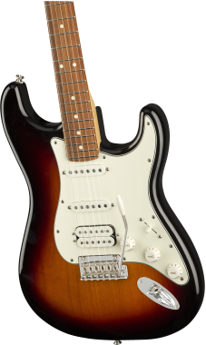 Fender Player Stratocaster, HSS hangszedő kiosztás, Pao Ferro fogólap, Sunburst elektromos gitár